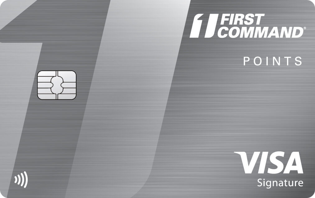 Image of First Command's Visa Signature Points card in silver.