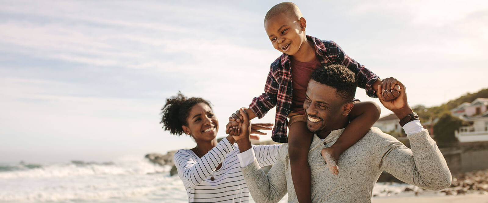 A military family enjoying a holiday together.