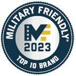 Award for being a 2023 Military Friendly Brand